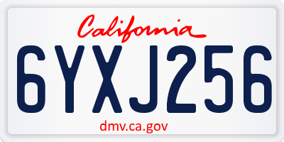 CA license plate 6YXJ256