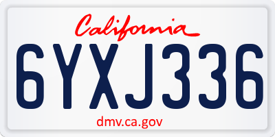 CA license plate 6YXJ336