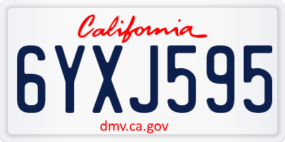 CA license plate 6YXJ595