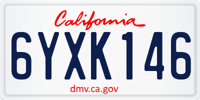 CA license plate 6YXK146