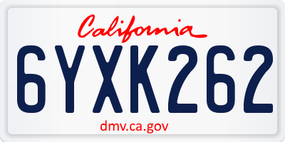 CA license plate 6YXK262