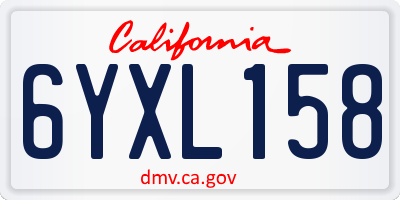 CA license plate 6YXL158