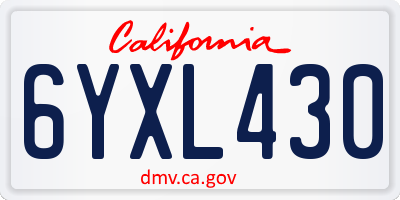 CA license plate 6YXL430