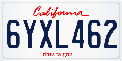 CA license plate 6YXL462