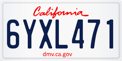 CA license plate 6YXL471