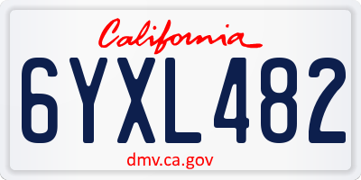 CA license plate 6YXL482