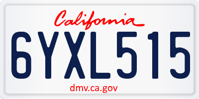 CA license plate 6YXL515