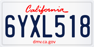 CA license plate 6YXL518