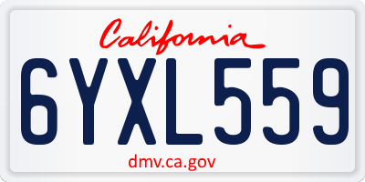 CA license plate 6YXL559