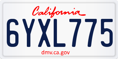 CA license plate 6YXL775