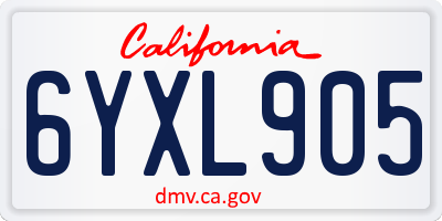 CA license plate 6YXL905
