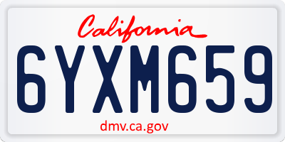 CA license plate 6YXM659