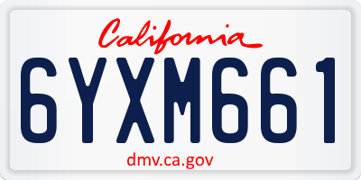 CA license plate 6YXM661