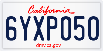 CA license plate 6YXP050