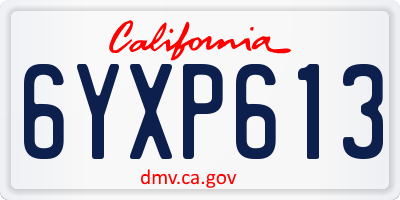 CA license plate 6YXP613