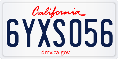 CA license plate 6YXS056