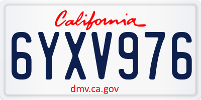 CA license plate 6YXV976