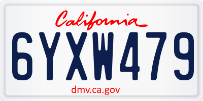 CA license plate 6YXW479