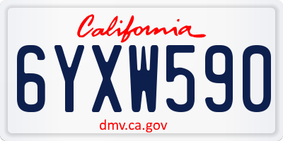 CA license plate 6YXW590