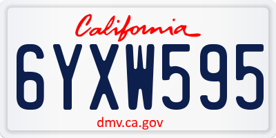 CA license plate 6YXW595