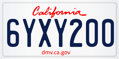 CA license plate 6YXY200