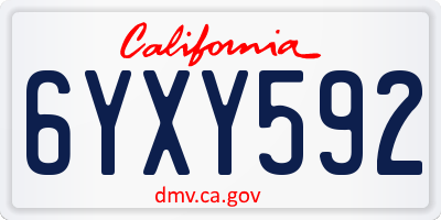 CA license plate 6YXY592