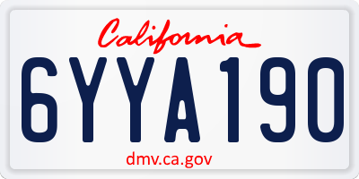 CA license plate 6YYA190