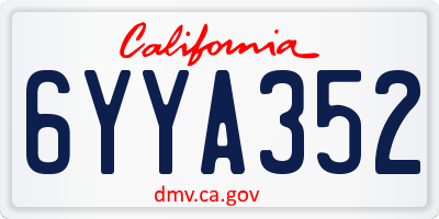 CA license plate 6YYA352