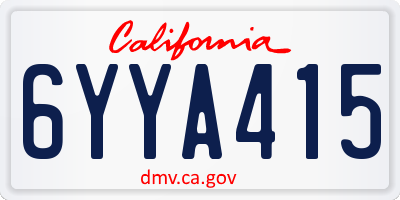 CA license plate 6YYA415