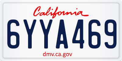 CA license plate 6YYA469
