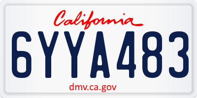 CA license plate 6YYA483