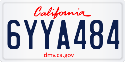 CA license plate 6YYA484