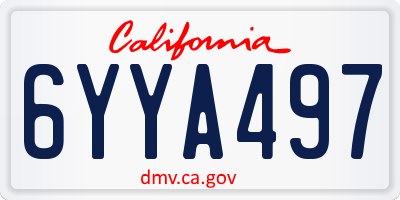 CA license plate 6YYA497