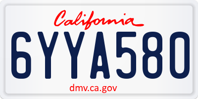 CA license plate 6YYA580