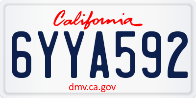 CA license plate 6YYA592