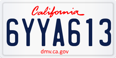 CA license plate 6YYA613