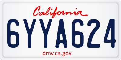 CA license plate 6YYA624