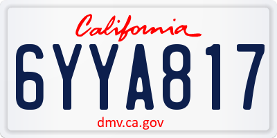 CA license plate 6YYA817