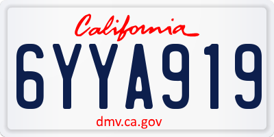 CA license plate 6YYA919