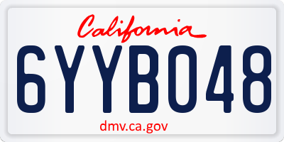 CA license plate 6YYB048