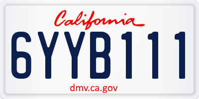 CA license plate 6YYB111