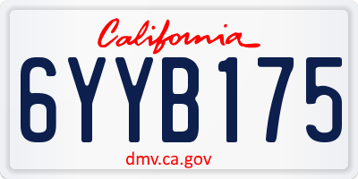 CA license plate 6YYB175