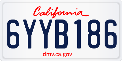 CA license plate 6YYB186