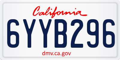 CA license plate 6YYB296