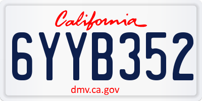CA license plate 6YYB352
