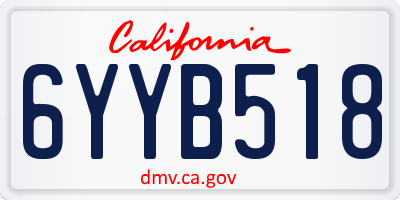 CA license plate 6YYB518