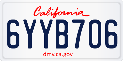 CA license plate 6YYB706