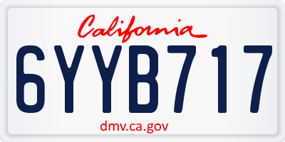 CA license plate 6YYB717