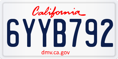 CA license plate 6YYB792
