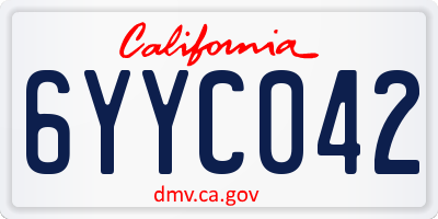 CA license plate 6YYC042